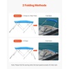 image:imageVEVOR 3 Bow Boat Bimini Tops 600D Polyester Canopy with Aluminum Alloy Frame Waterproof amp Sun Shade Boat Awning Canopy with Storage Bag 2 Support Poles 4 Straps 6Lx6772Wx46H Pacific BluePacific Blue