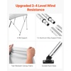 image:imageVEVOR 3 Bow Boat Bimini Tops 600D Polyester Canopy with Aluminum Alloy Frame Waterproof amp Sun Shade Boat Awning Canopy with Storage Bag 2 Support Poles 4 Straps 6Lx6772Wx46H Pacific BlueLight Grey
