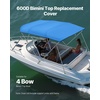image:imageVEVOR 3 Bow Boat Bimini Tops 600D Polyester Canopy with Aluminum Alloy Frame Waterproof amp Sun Shade Boat Awning Canopy with Storage Bag 2 Support Poles 4 Straps 6Lx6772Wx46H Pacific BluePacific Bluetop cover replace