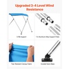 image:imageVEVOR 3 Bow Boat Bimini Tops 600D Polyester Canopy with Aluminum Alloy Frame Waterproof amp Sun Shade Boat Awning Canopy with Storage Bag 2 Support Poles 4 Straps 6Lx6772Wx46H Pacific BluePacific Blue