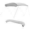 image:imageVEVOR 3 Bow Boat Bimini Tops 600D Polyester Canopy with Aluminum Alloy Frame Waterproof amp Sun Shade Boat Awning Canopy with Storage Bag 2 Support Poles 4 Straps 6Lx6772Wx46H Pacific BlueLight Greytop cover replace