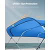 image:imageVEVOR 3 Bow Boat Bimini Tops 600D Polyester Canopy with Aluminum Alloy Frame Waterproof amp Sun Shade Boat Awning Canopy with Storage Bag 2 Support Poles 4 Straps 6Lx6772Wx46H Pacific BluePacific Bluetop cover replace