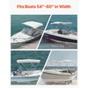 image:imageVEVOR 3 Bow Boat Bimini Tops 600D Polyester Canopy with Aluminum Alloy Frame Waterproof amp Sun Shade Boat Awning Canopy with Storage Bag 2 Support Poles 4 Straps 6Lx6772Wx46H Pacific BlueLight Grey