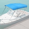 image:imageVEVOR 3 Bow Boat Bimini Tops 600D Polyester Canopy with Aluminum Alloy Frame Waterproof amp Sun Shade Boat Awning Canopy with Storage Bag 2 Support Poles 4 Straps 6Lx6772Wx46H Pacific BluePacific Blue