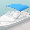 image:imageVEVOR 3 Bow Boat Bimini Tops 600D Polyester Canopy with Aluminum Alloy Frame Waterproof amp Sun Shade Boat Awning Canopy with Storage Bag 2 Support Poles 4 Straps 6Lx6772Wx46H Pacific BluePacific Blue