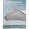 image:imageVEVOR 3 Bow Boat Bimini Tops 600D Polyester Canopy with Aluminum Alloy Frame Waterproof amp Sun Shade Boat Awning Canopy with Storage Bag 2 Support Poles 4 Straps 6Lx6772Wx46H Pacific BlueLight Greytop cover replace