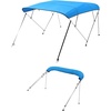 image:imageVEVOR 3 Bow Boat Bimini Tops 600D Polyester Canopy with Aluminum Alloy Frame Waterproof amp Sun Shade Boat Awning Canopy with Storage Bag 2 Support Poles 4 Straps 6Lx6772Wx46H Pacific BluePacific Blue