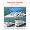 image:imageVEVOR 3 Bow Boat Bimini Tops 600D Polyester Canopy with Aluminum Alloy Frame Waterproof amp Sun Shade Boat Awning Canopy with Storage Bag 2 Support Poles 4 Straps 6Lx6772Wx46H Pacific BluePacific Bluetop cover replace
