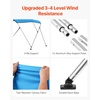 image:imageVEVOR 3 Bow Boat Bimini Tops 600D Polyester Canopy with Aluminum Alloy Frame Waterproof amp Sun Shade Boat Awning Canopy with Storage Bag 2 Support Poles 4 Straps 6Lx6772Wx46H Pacific BluePacific Blue