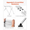image:imageVEVOR 3 Bow Boat Bimini Tops 600D Polyester Canopy with Aluminum Alloy Frame Waterproof amp Sun Shade Boat Awning Canopy with Storage Bag 2 Support Poles 4 Straps 6Lx6772Wx46H Pacific BlueLight Grey