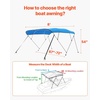 image:imageVEVOR 3 Bow Boat Bimini Tops 600D Polyester Canopy with Aluminum Alloy Frame Waterproof amp Sun Shade Boat Awning Canopy with Storage Bag 2 Support Poles 4 Straps 6Lx6772Wx46H Pacific BluePacific Blue