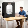 image:imageVEVOR 3D Printer Enclosure with Ventilation Dustproof Waterproof Large Size 600D Oxford Cloth 3D Printer Tent Constant Temperature Protective Case with LED Designed for Bambu Lab A1 Combo GreyBlack