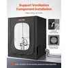 image:imageVEVOR 3D Printer Enclosure with Ventilation Dustproof Waterproof Large Size 600D Oxford Cloth 3D Printer Tent Constant Temperature Protective Case with LED Designed for Bambu Lab A1 Combo GreyBlack