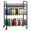 image:imageVEVOR 3D Printer Filament Storage Rack 4 Tier Heavy Duty Storage Shelf Rolling Filament Spool Holders Racks with Wheels Filaments Organzied for 3D Printing Station Office Workshop Shelf OnlyStorage with table