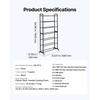 image:imageVEVOR 3D Printer Filament Storage Rack 5 Tier Heavy Duty Storage Shelves for 3D Printing Filaments Filament Spool Holders Racks for 3D Printing Studio Home Studio Office Workshop Shelf Only7Tier