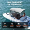 image:imageVEVOR 4 Bow  3 Bow Bimini Tops Detachable Mesh Sidewalls 600D Polyester Canopy with 1 Aluminum Alloy Frame Canvas Top for Boat Includes Storage Boot 2 Support Poles 2 Straps Light Grey3 Bow 6L x 46 H x 6166 W