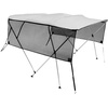 image:imageVEVOR 4 Bow  3 Bow Bimini Tops Detachable Mesh Sidewalls 600D Polyester Canopy with 1 Aluminum Alloy Frame Canvas Top for Boat Includes Storage Boot 2 Support Poles 2 Straps Light Grey4 Bow 8L x 54 H x 7984 W