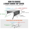 image:imageVEVOR 4 Bow  3 Bow Bimini Tops Detachable Mesh Sidewalls 600D Polyester Canopy with 1 Aluminum Alloy Frame Canvas Top for Boat Includes Storage Boot 2 Support Poles 2 Straps Light Grey4 Bow 8L x 54 H x 8590 W