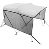 image:imageVEVOR 4 Bow  3 Bow Bimini Tops Detachable Mesh Sidewalls 600D Polyester Canopy with 1 Aluminum Alloy Frame Canvas Top for Boat Includes Storage Boot 2 Support Poles 2 Straps Light Grey3 Bow 6L x 46 H x 6166 W