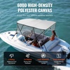 image:imageVEVOR 4 Bow  3 Bow Bimini Tops Detachable Mesh Sidewalls 600D Polyester Canopy with 1 Aluminum Alloy Frame Canvas Top for Boat Includes Storage Boot 2 Support Poles 2 Straps Light Grey4 Bow 8L x 54 H x 8590 W