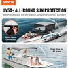 image:imageVEVOR 4 Bow  3 Bow Bimini Tops Detachable Mesh Sidewalls 600D Polyester Canopy with 1 Aluminum Alloy Frame Canvas Top for Boat Includes Storage Boot 2 Support Poles 2 Straps Light Grey4 Bow 8L x 54 H x 7984 W