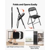 image:imageVEVOR 4 Pack Folding Chairs Foldable Plastic Chair with Reinforced Metal Frame Heavy Duty Portable Party Chairs Stackable Indoor Outdoor Seat wNonSlip Feet for Event Dining Patio 350lbs CapacityBlack Leather