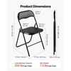 image:imageVEVOR 4 Pack Folding Chairs Foldable Plastic Chair with Reinforced Metal Frame Heavy Duty Portable Party Chairs Stackable Indoor Outdoor Seat wNonSlip Feet for Event Dining Patio 350lbs CapacityBlack Leather