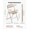 image:imageVEVOR 4 Pack Folding Chairs Foldable Plastic Chair with Reinforced Metal Frame Heavy Duty Portable Party Chairs Stackable Indoor Outdoor Seat wNonSlip Feet for Event Dining Patio 350lbs CapacityKhaki Leather