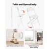 image:imageVEVOR 4 Pack Folding Chairs Foldable Plastic Chair with Reinforced Metal Frame Heavy Duty Portable Party Chairs Stackable Indoor Outdoor Seat wNonSlip Feet for Event Dining Patio 350lbs CapacityWhite Plastic