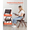 image:imageVEVOR 4 Pack Folding Chairs Foldable Plastic Chair with Reinforced Metal Frame Heavy Duty Portable Party Chairs Stackable Indoor Outdoor Seat wNonSlip Feet for Event Dining Patio 350lbs CapacityWalnutblack Leather