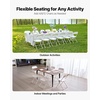 image:imageVEVOR 4 Pack Folding Chairs Foldable Plastic Chair with Reinforced Metal Frame Heavy Duty Portable Party Chairs Stackable Indoor Outdoor Seat wNonSlip Feet for Event Dining Patio 350lbs CapacityWhite Plastic