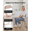 image:imageVEVOR 4 Pack Folding Chairs Foldable Plastic Chair with Reinforced Metal Frame Heavy Duty Portable Party Chairs Stackable Indoor Outdoor Seat wNonSlip Feet for Event Dining Patio 350lbs CapacityKhaki Leather