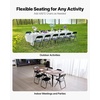 image:imageVEVOR 4 Pack Folding Chairs Foldable Plastic Chair with Reinforced Metal Frame Heavy Duty Portable Party Chairs Stackable Indoor Outdoor Seat wNonSlip Feet for Event Dining Patio 350lbs CapacityBlack Leather