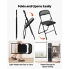 image:imageVEVOR 4 Pack Folding Chairs Foldable Plastic Chair with Reinforced Metal Frame Heavy Duty Portable Party Chairs Stackable Indoor Outdoor Seat wNonSlip Feet for Event Dining Patio 350lbs CapacityBlack Leather
