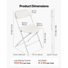 image:imageVEVOR 4 Pack Folding Chairs Foldable Plastic Chair with Reinforced Metal Frame Heavy Duty Portable Party Chairs Stackable Indoor Outdoor Seat wNonSlip Feet for Event Dining Patio 350lbs CapacityWhite Plastic