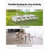 image:imageVEVOR 4 Pack Folding Chairs Foldable Plastic Chair with Reinforced Metal Frame Heavy Duty Portable Party Chairs Stackable Indoor Outdoor Seat wNonSlip Feet for Event Dining Patio 350lbs CapacityKhaki Leather