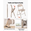 image:imageVEVOR 4 Pack Folding Chairs Foldable Plastic Chair with Reinforced Metal Frame Heavy Duty Portable Party Chairs Stackable Indoor Outdoor Seat wNonSlip Feet for Event Dining Patio 350lbs CapacityKhaki Leather