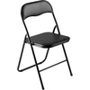 image:imageVEVOR 4 Pack Folding Chairs Foldable Plastic Chair with Reinforced Metal Frame Heavy Duty Portable Party Chairs Stackable Indoor Outdoor Seat wNonSlip Feet for Event Dining Patio 350lbs CapacityBlack Leather