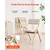 image:imageVEVOR 4 Pack Folding Chairs Foldable Plastic Chair with Reinforced Metal Frame Heavy Duty Portable Party Chairs Stackable Indoor Outdoor Seat wNonSlip Feet for Event Dining Patio 350lbs CapacityNaturalbeige