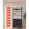 image:imageVEVOR 4 Tiers Laundry Sorter Tall Laundry Hamper with Shelves and Hooks 2 Section Freestanding Basket Organizer Storage with 600D Oxford Cloth Bags and Ladder Shelves for Dirty Clothes Bathroom4 Tiers