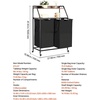 image:imageVEVOR 4 Tiers Laundry Sorter Tall Laundry Hamper with Shelves and Hooks 2 Section Freestanding Basket Organizer Storage with 600D Oxford Cloth Bags and Ladder Shelves for Dirty Clothes Bathroom2 Tiers