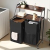 image:imageVEVOR 4 Tiers Laundry Sorter Tall Laundry Hamper with Shelves and Hooks 2 Section Freestanding Basket Organizer Storage with 600D Oxford Cloth Bags and Ladder Shelves for Dirty Clothes Bathroom2 Tiers