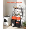 image:imageVEVOR 4 Tiers Laundry Sorter Tall Laundry Hamper with Shelves and Hooks 2 Section Freestanding Basket Organizer Storage with 600D Oxford Cloth Bags and Ladder Shelves for Dirty Clothes Bathroom4 Tiers