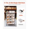 image:imageVEVOR 5Tier Rolling Bin Storage Rack 12 Organizer Bins Bin Rack Storage Steel Wire Shelving System with Wheels Mobile Tool Organizer for Garage Warehouse Office Restaurant Classroom Kitchen5Tier 12 Bins
