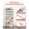 image:imageVEVOR 5Tier Rolling Bin Storage Rack 12 Organizer Bins Bin Rack Storage Steel Wire Shelving System with Wheels Mobile Tool Organizer for Garage Warehouse Office Restaurant Classroom Kitchen7Tier 24 Bins
