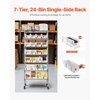 image:imageVEVOR 5Tier Rolling Bin Storage Rack 12 Organizer Bins Bin Rack Storage Steel Wire Shelving System with Wheels Mobile Tool Organizer for Garage Warehouse Office Restaurant Classroom Kitchen7Tier 24 Bins