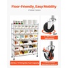 image:imageVEVOR 5Tier Rolling Bin Storage Rack 12 Organizer Bins Bin Rack Storage Steel Wire Shelving System with Wheels Mobile Tool Organizer for Garage Warehouse Office Restaurant Classroom Kitchen7Tier 26 Bins