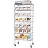 image:imageVEVOR 5Tier Rolling Bin Storage Rack 12 Organizer Bins Bin Rack Storage Steel Wire Shelving System with Wheels Mobile Tool Organizer for Garage Warehouse Office Restaurant Classroom Kitchen7Tier 24 Bins
