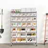 image:imageVEVOR 5Tier Rolling Bin Storage Rack 12 Organizer Bins Bin Rack Storage Steel Wire Shelving System with Wheels Mobile Tool Organizer for Garage Warehouse Office Restaurant Classroom Kitchen7Tier 26 Bins