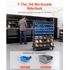 image:imageVEVOR 5Tier Rolling Bin Storage Rack 12 Organizer Bins Bin Rack Storage Steel Wire Shelving System with Wheels Mobile Tool Organizer for Garage Warehouse Office Restaurant Classroom Kitchen7Tier 94 Bins